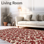 Deep Red Maple Foliage Garden Rug