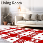 Bold Red Gingham Starburst Rug