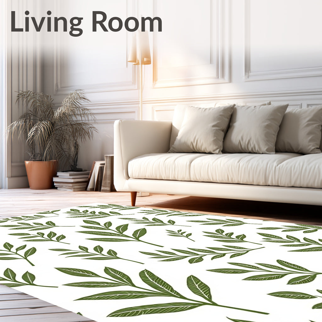 Tender Green Leaf Botanical Rapport Rug