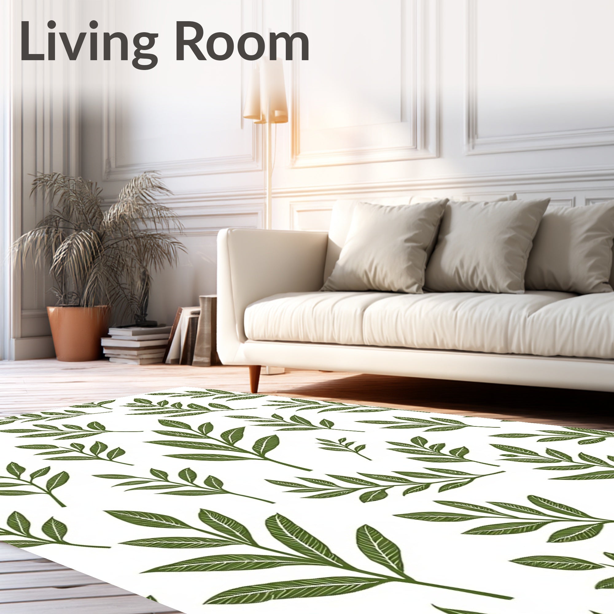 Tender Green Leaf Botanical Rapport Rug