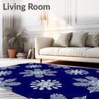Deep Blue Snowflake Nova Rug