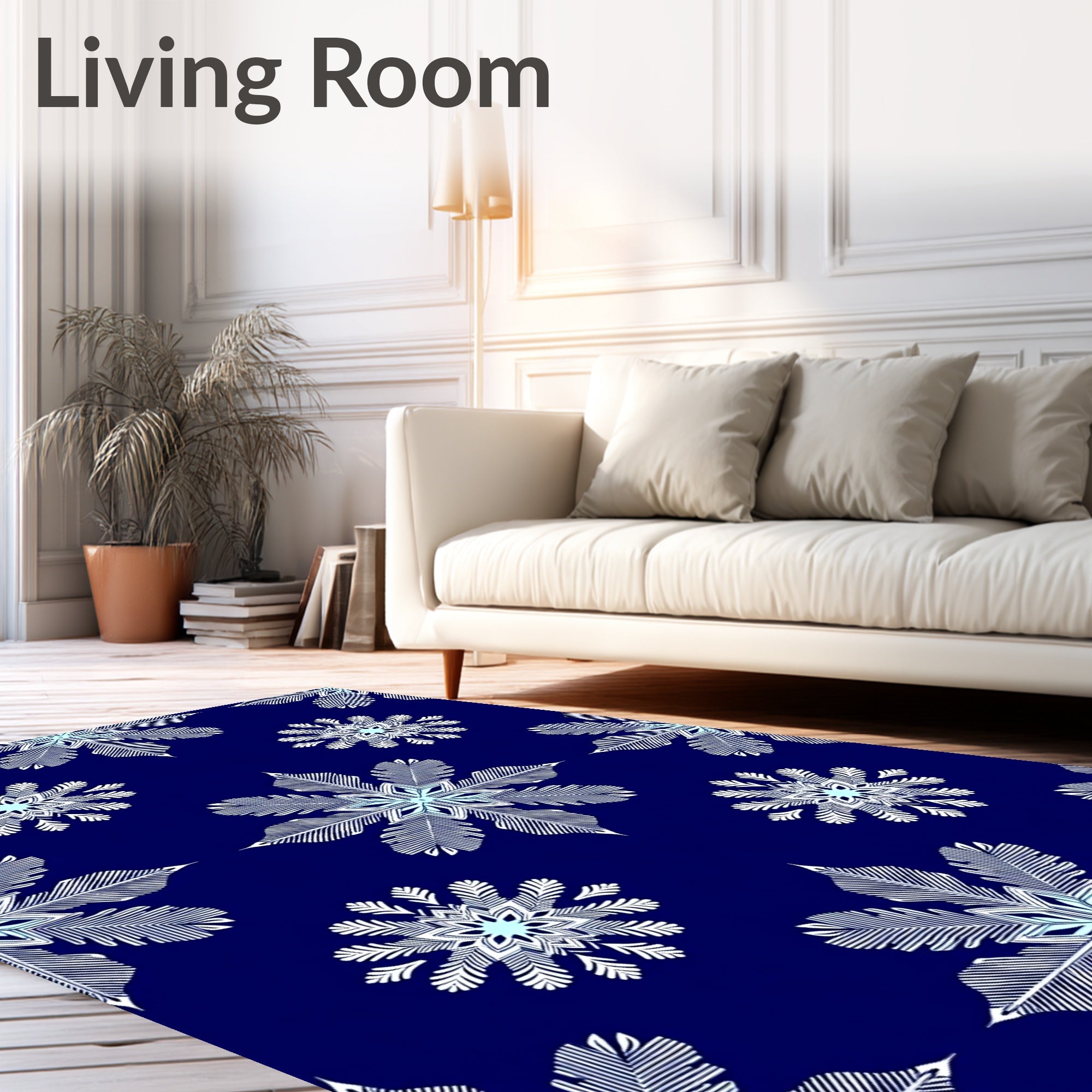 Deep Blue Snowflake Nova Rug