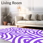 Vibrant Purple Swirl Abstract Rug