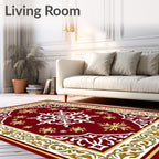 Crimson Snowflake Border Abounds Rug