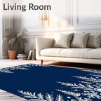 White Pine Needle Snowflake Border Rug
