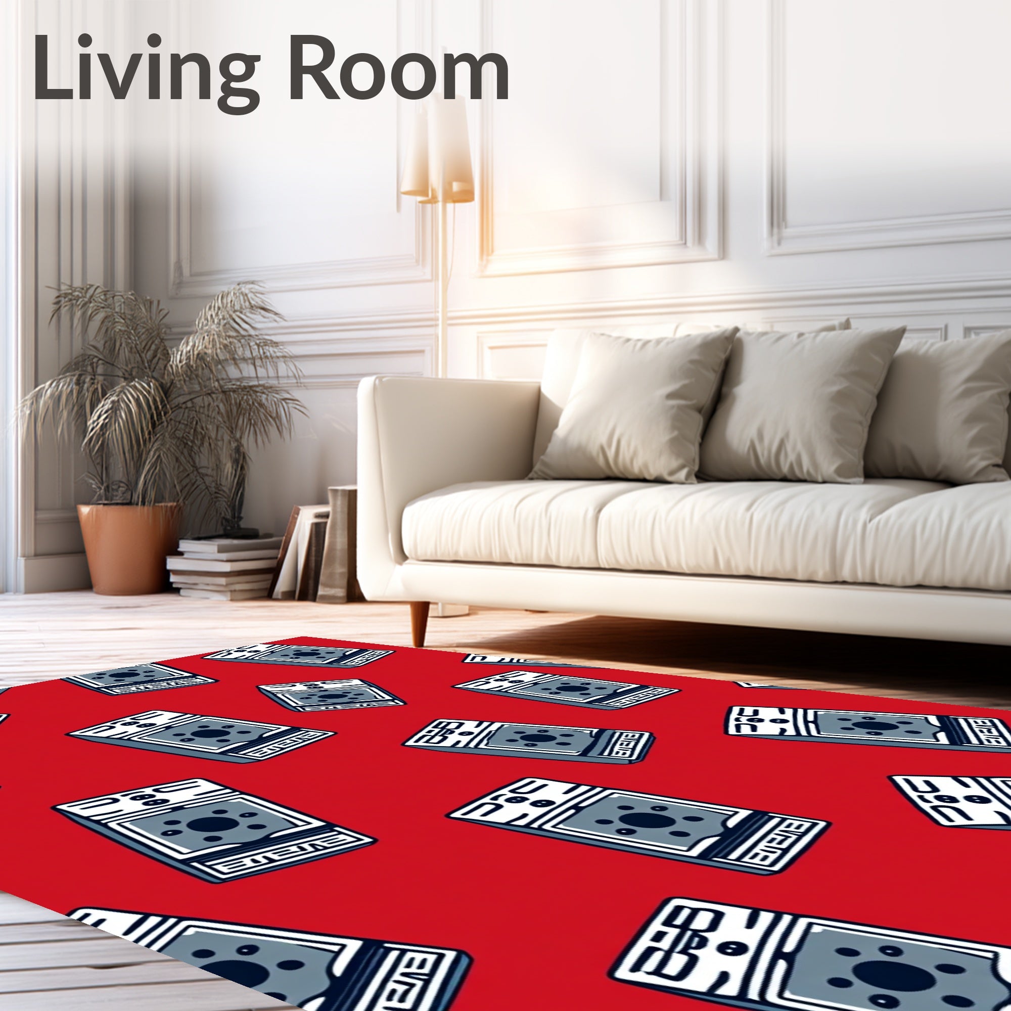 Retro Gray Audio Equipment Pattern Rug