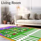 Colorful Village Houses Cartoonscape Rug