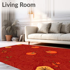 Autumn Swirl Pumpkin Collage Rug
