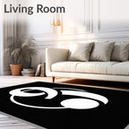 Bold White Contemporary Number Nine Rug