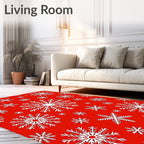 Red White Snowflake Variety Rug