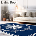 Majestic Blue White Crowned Starburst Rug