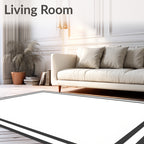 Simple Dark Gray Triple Border Square Rug