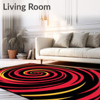 Crimson Gold Black Swirl Rug