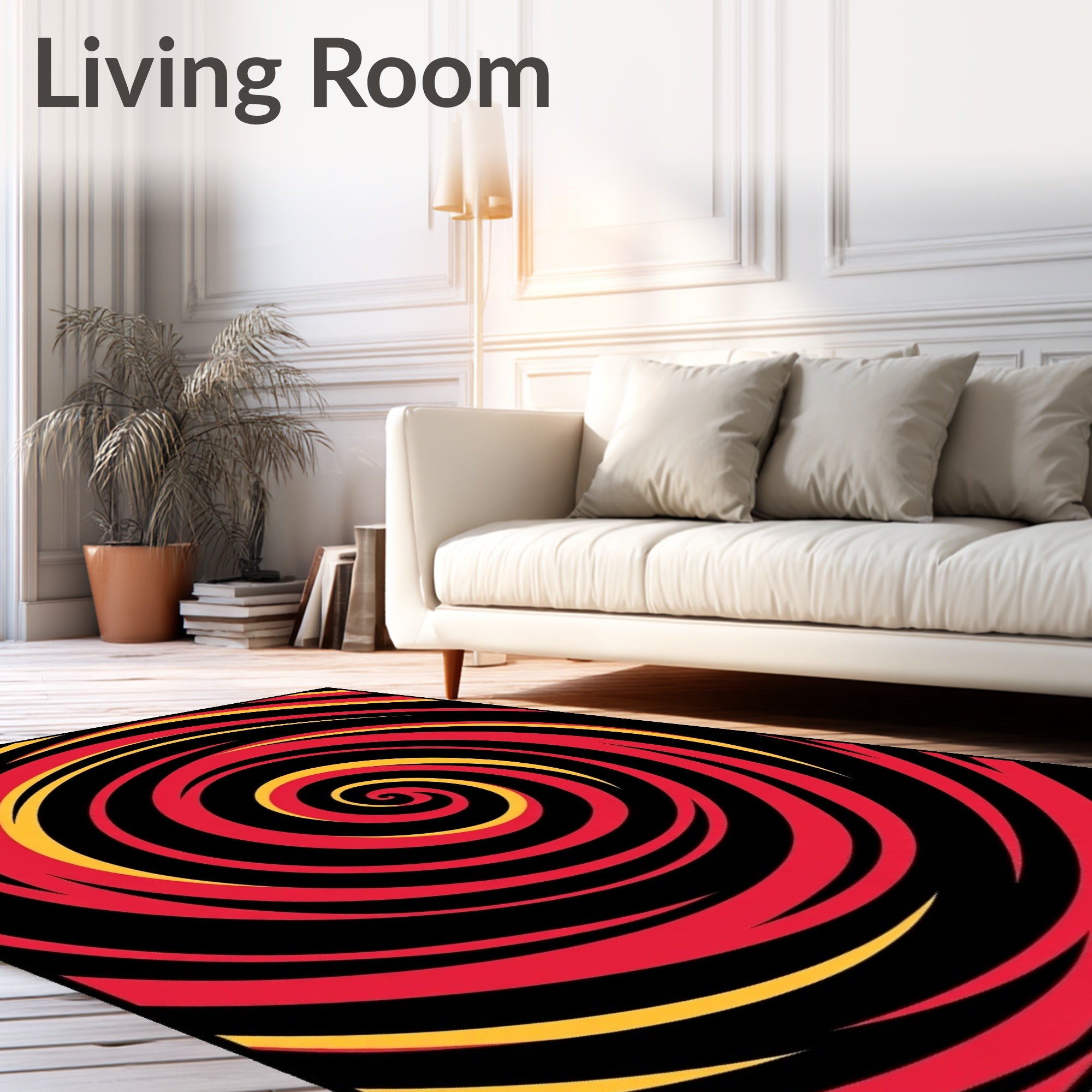 Crimson Gold Black Swirl Rug