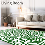 Verdant Organic Abstract Labyrinth Rug