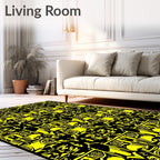 Bold Yellow Abstract Tribal Symmetry Rug