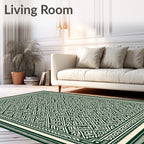Deep Emerald Interlocking Knot Rug