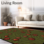 Autumn Acorn Spiky Botanical Branch Rug