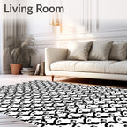 Black White Profile Repeat Rug