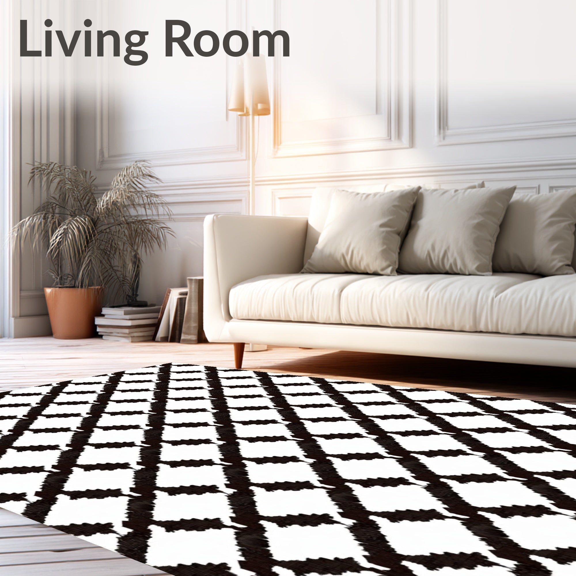 Monochromatic Black White Geometric Lattice Rug