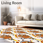 Whimsical Brown Character Abstract Repeating Rug