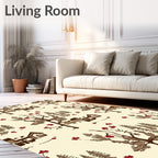 Woodland Village Red Berry Scene Rug