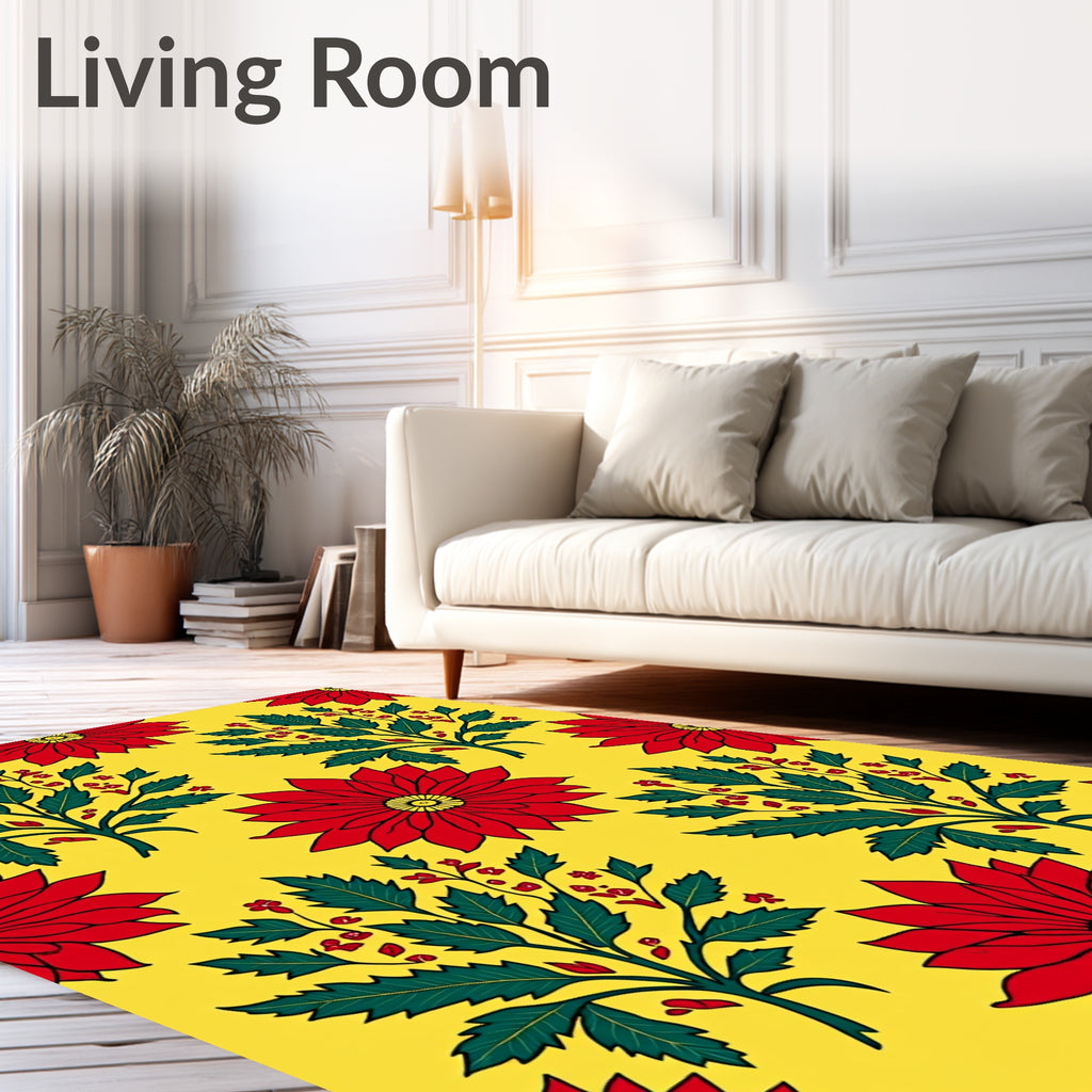 Scarlit Blooms Emerald Botanical Accent Rug