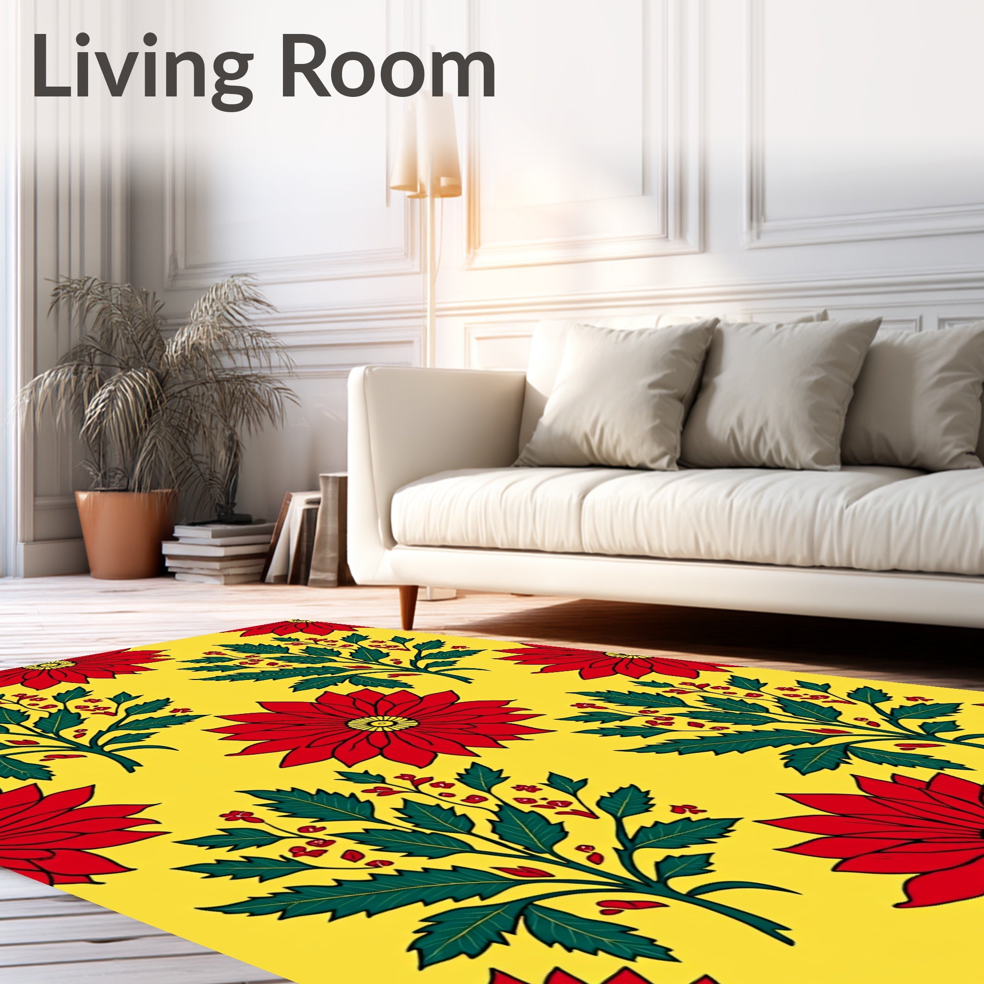Scarlit Blooms Emerald Botanical Accent Rug