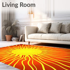 Radiant Yellow Sunburst Rays Rug