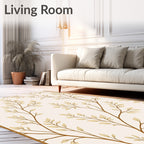 Golden Branch Leafy Vine Rug