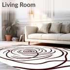 Deep Crimson Swirl Abstract Rug