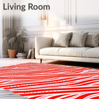 Vibrant Red Pink Zebra Stripe Rug