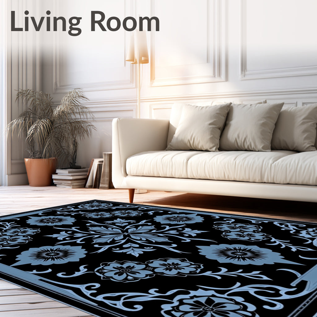Midnight Sky Floral Garland Arrangement Rug