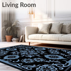 Midnight Sky Floral Garland Arrangement Rug