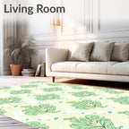 Leafy Green Abstract Garden Rug