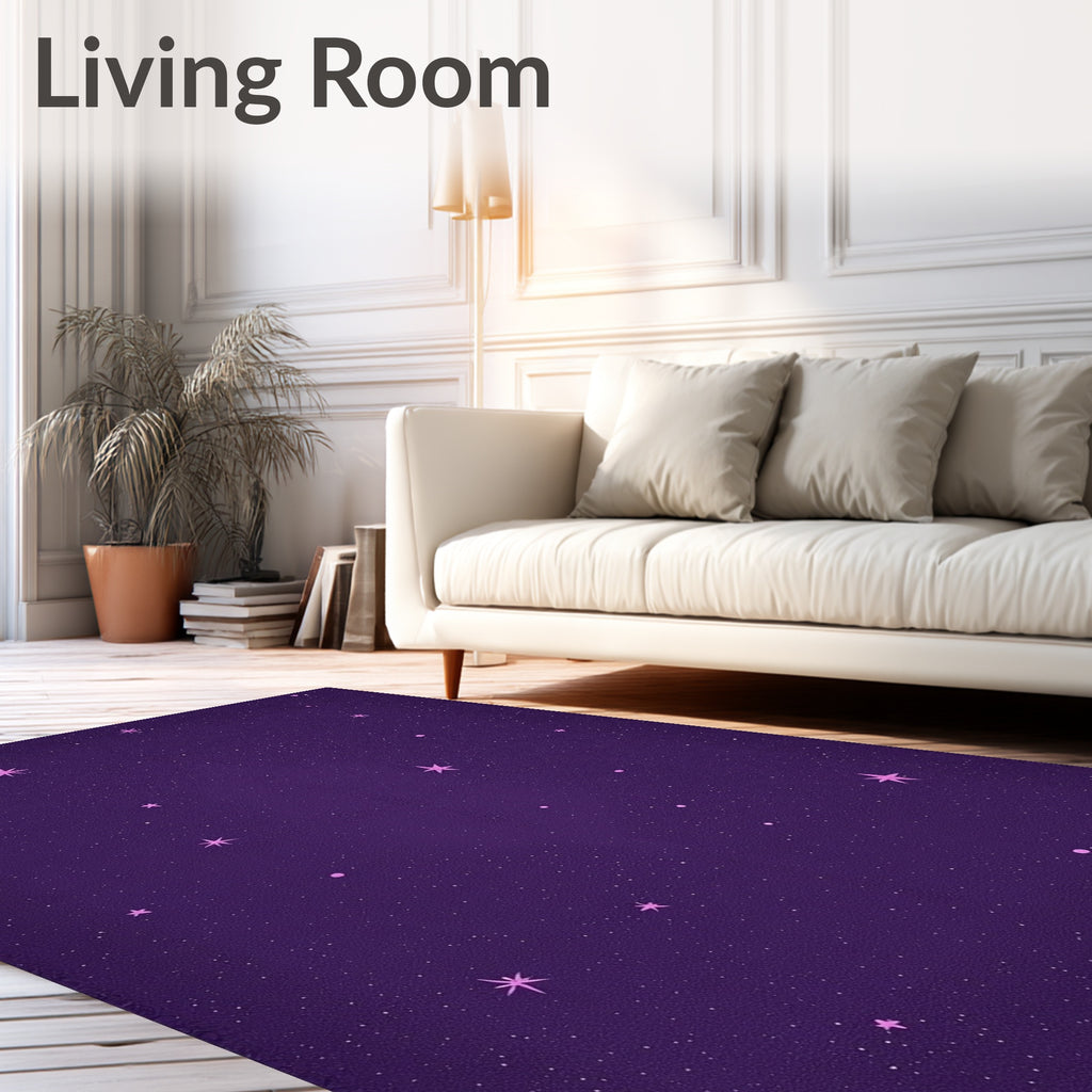 Cosmic Purple Starry Night Rug
