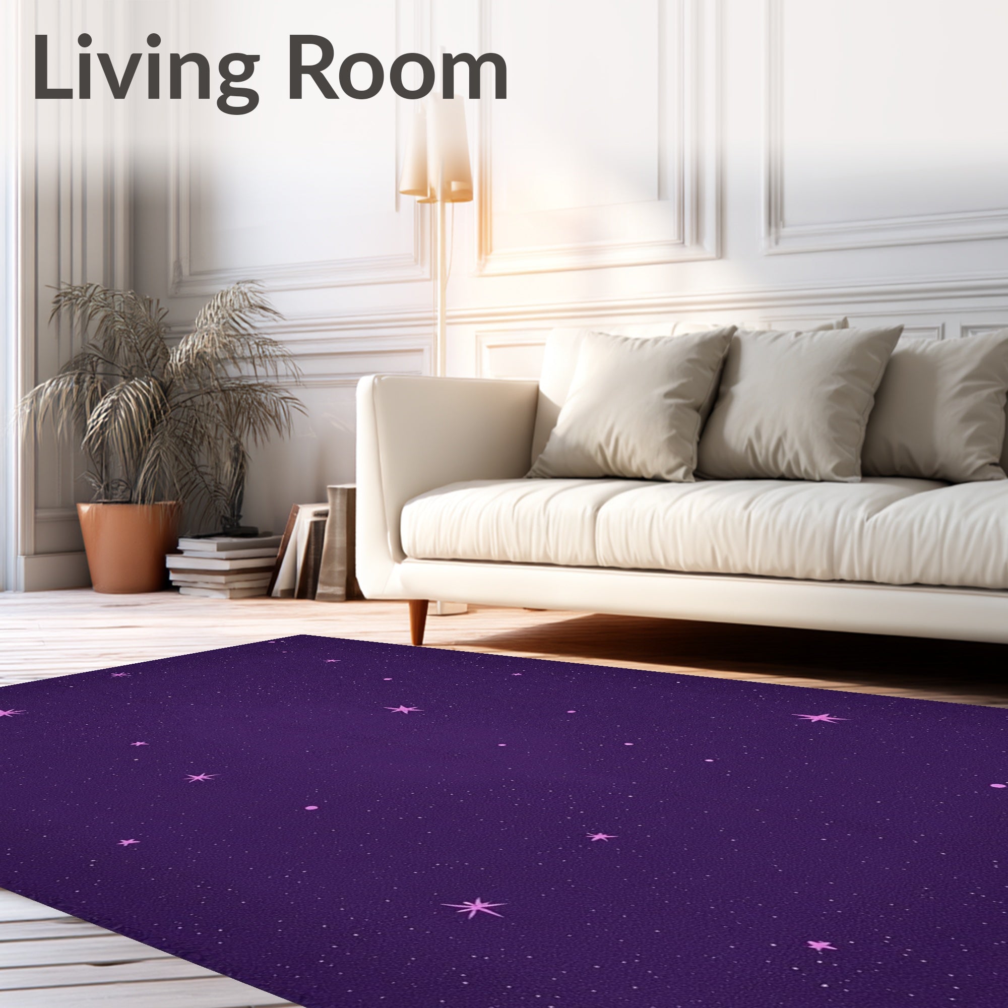 Cosmic Purple Starry Night Rug