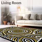 Bold Yellow Concentric Sunburst Rug