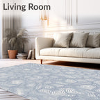 Navy Blue Contour Topography Rug