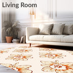 Caramel Floral Linear Sketch Rug