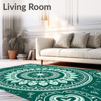 Emerald Green Mandala Art Rug