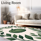 Green Pumpkin Leafy Border Rug
