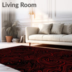 Crimson Swirl Nebula Art Rug