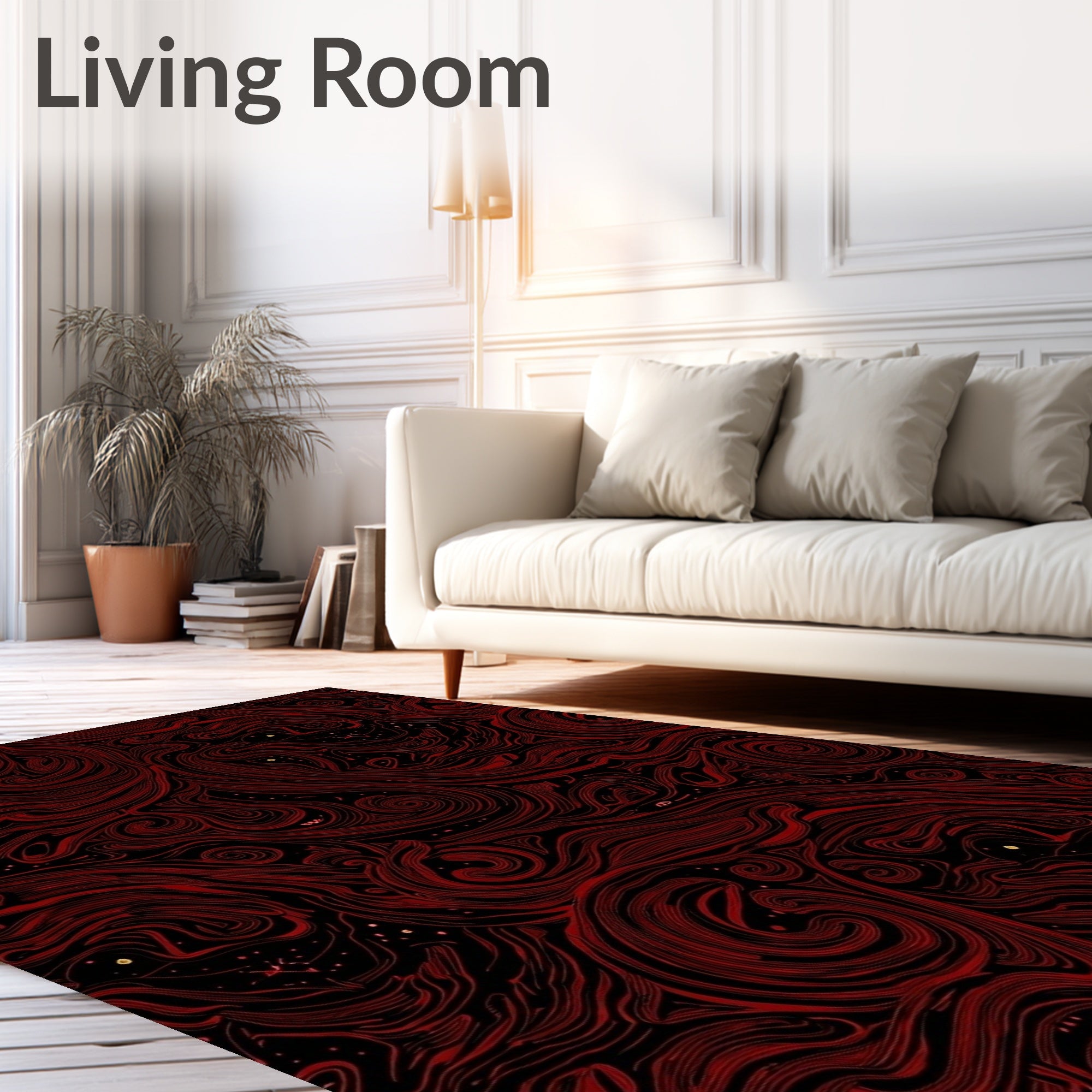 Crimson Swirl Nebula Art Rug