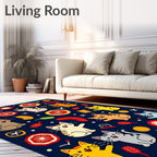 Playful Kitties With Citrus Slices Rug