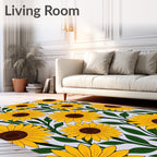 Sunny Yellow Sunflower Garden Art Rug