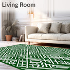 Emerald White Geometric Labyrinth Rug