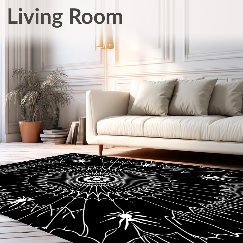 Arachnid Cobweb Sunburst Medallion Rug