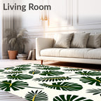 Vibrant Green Tropical Leaf Scatter Rug