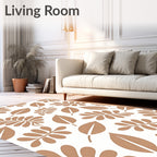 Modern Neutral Leaf Scatter Rug